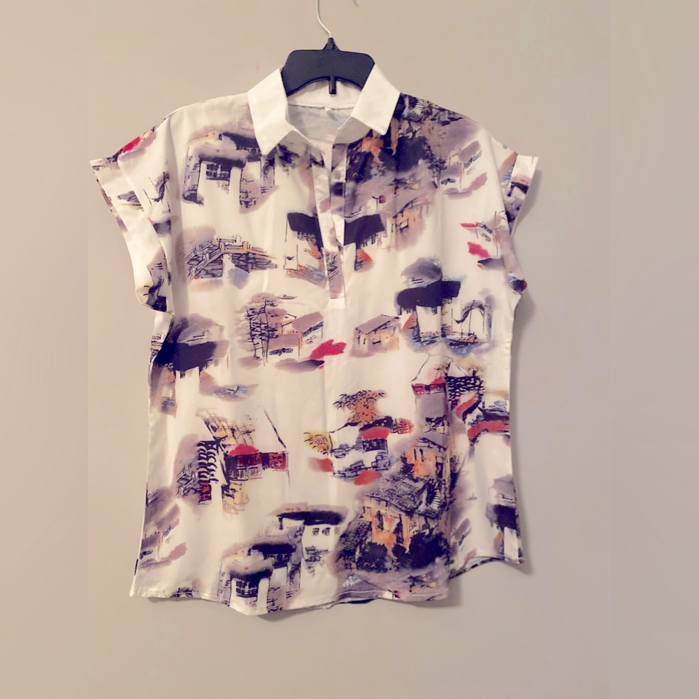 Nice art print blouse!!!